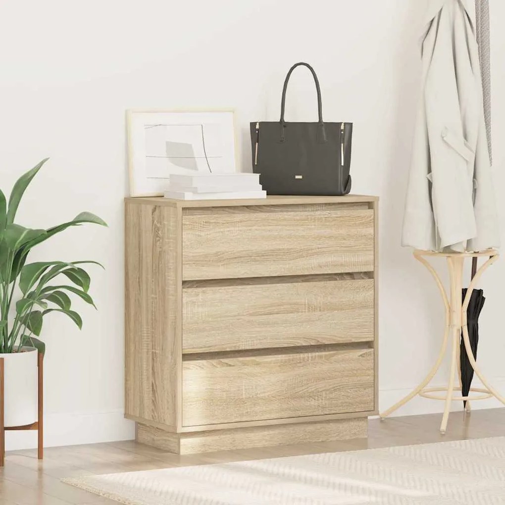 Cômoda com LED vidaXL Carvalho Sonoma 71x34,5x75 cm Madeira Engenharia