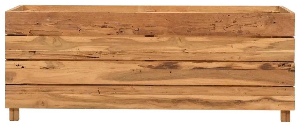 Vaso/floreira 100x40x38 cm madeira de teca reciclada e aço