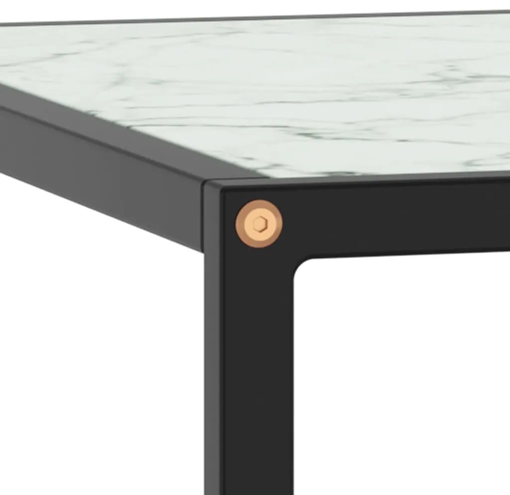 Mesa de centro 60x60x35 cm vidro mármore branco