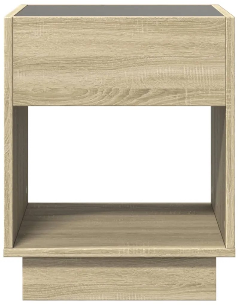 Mesa de cabeceira c/ LED Infinity 40x40x50 cm carvalho sonoma
