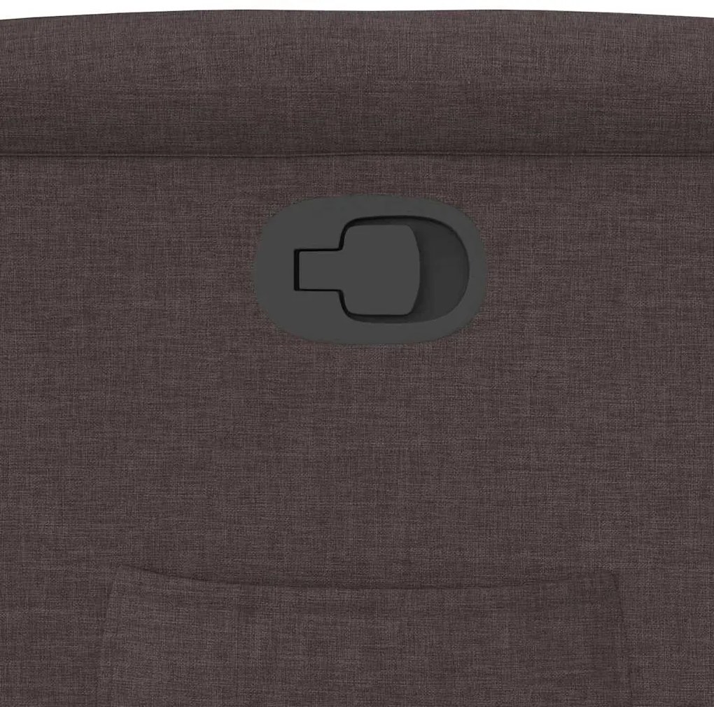 Poltrona reclinável tecido castanho-escuro