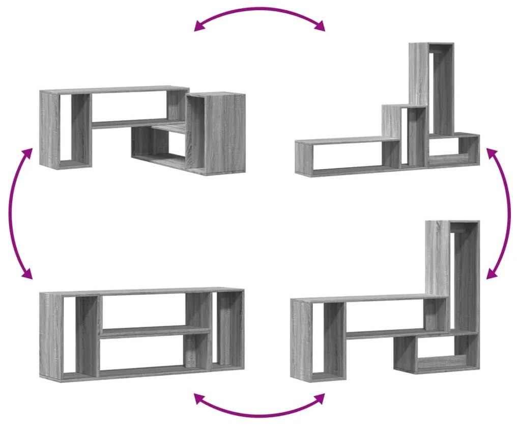 Móveis TV 2 pcs 100x30x50 cm derivados madeira cinzento sonoma