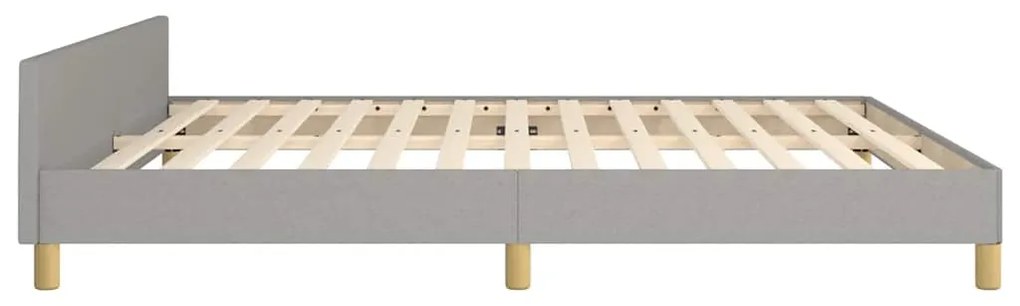Estrutura de cama sem colchão 160x200 cm tecido cinzento-claro