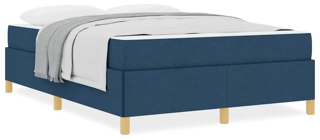 Cama Box Outros Azul e Branco 160 x 200 cm tecido