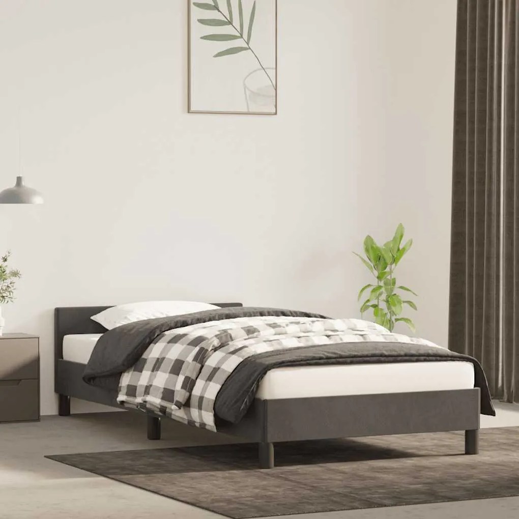 Estrutura de cama sem colchão 80x200 cm veludo cinzento-escuro