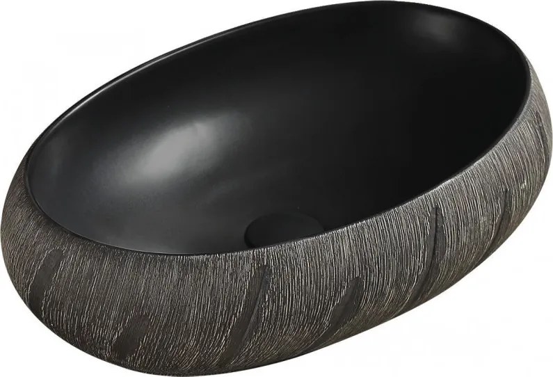 Mexen Abril lavatório de bancada 58 x 39 cm, preto - 22015866