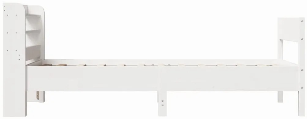Cama sem colchão 75x190 cm madeira de pinho maciça branco