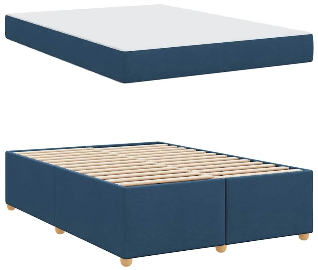 Estrutura de cama com colchão Outros Azul 160 x 200 cm tecido
