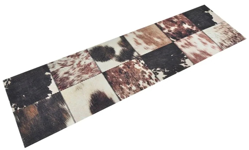vidaXL Tapete de cozinha lavável 45x150cm veludo padrão pele de animal
