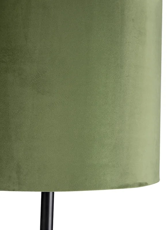 Candeeiro de pé botânico preto com sombra verde 40 cm - Simplo Country / Rústico