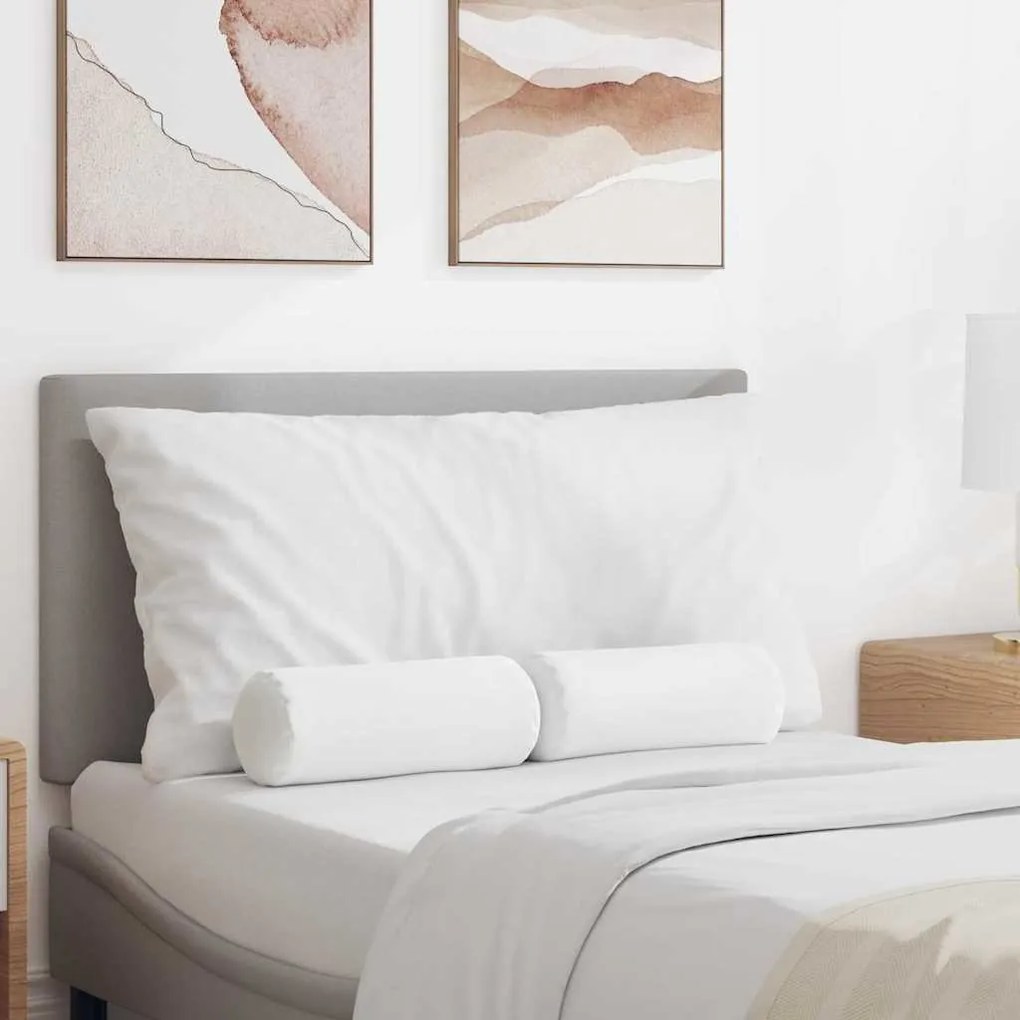 vidaXL Almofadas de Apoio 2 pcs Branco Ø 15 x 40 cm tecido