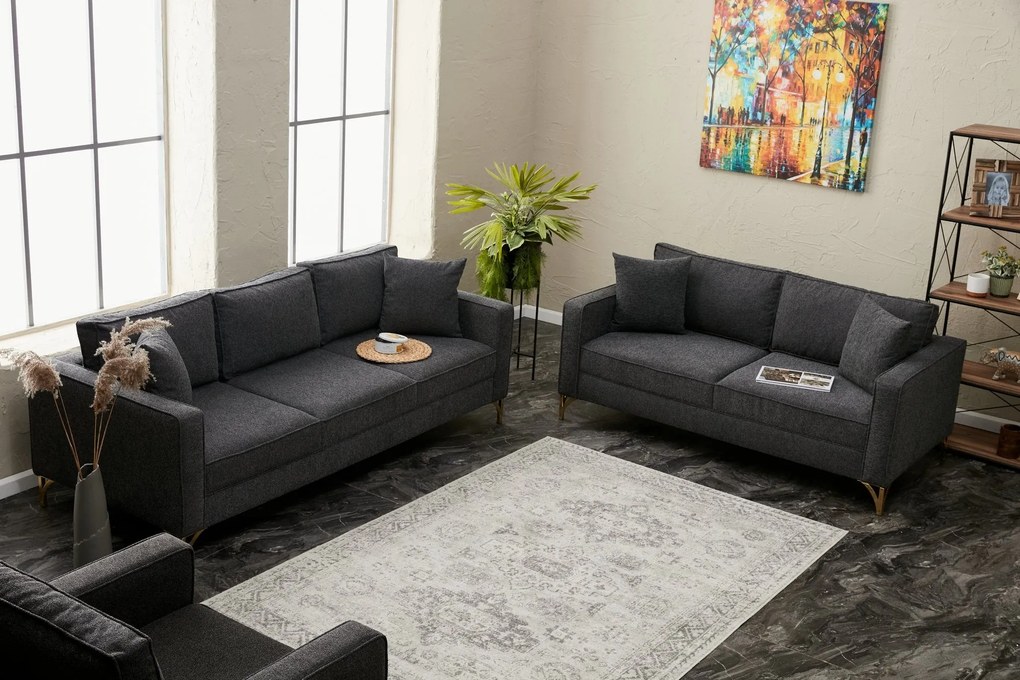 ****  
Sofá de 3 Lugares Berlin – Antracite – 220x83x91 cm

**