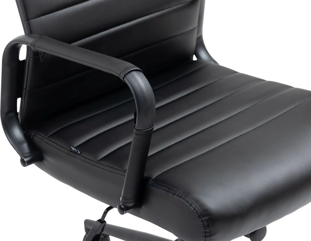 Cadeira de escritório Columbus em couro sintético Preta