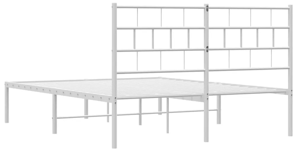 Estrutura de cama com cabeceira 140x190 cm metal branco