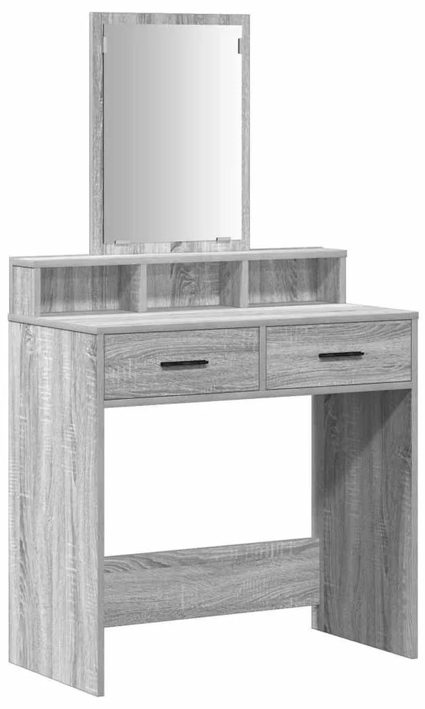 Mesa de Maquilhagem Cinzenta Sonoma com Gavetas 79x41x140 cm