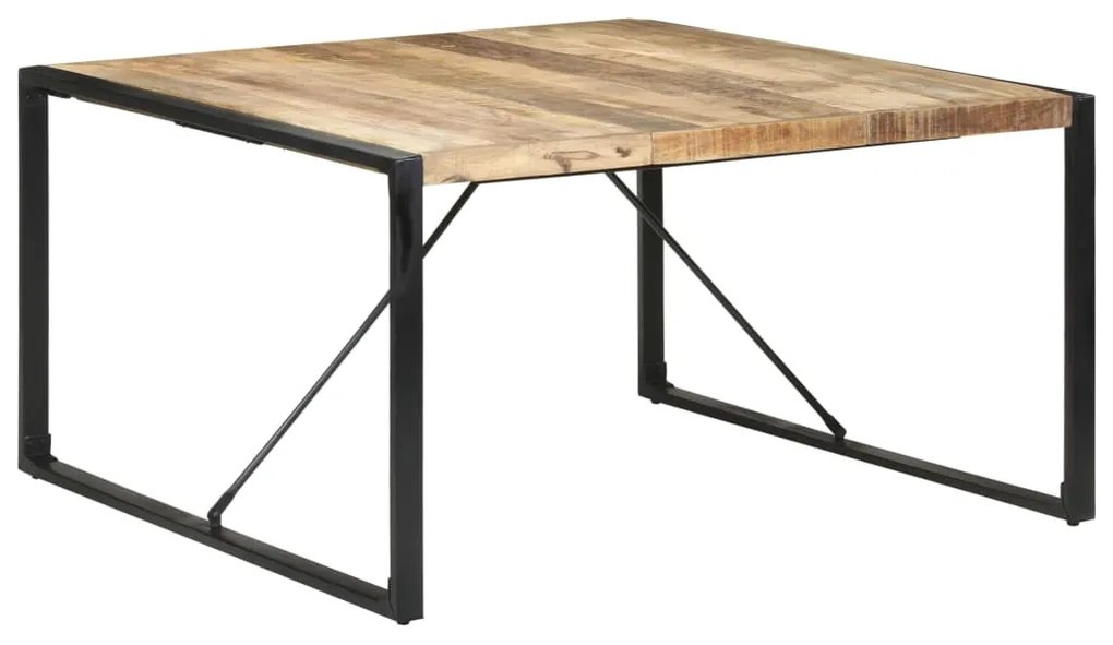 Mesa de jantar 140x140x75 cm madeira de mangueira áspera