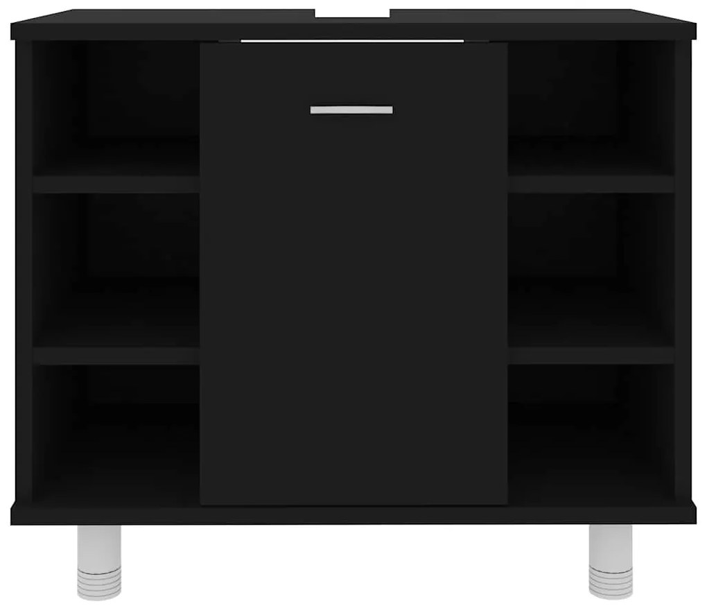 Armário casa de banho 60x32x53,5 cm derivados de madeira preto