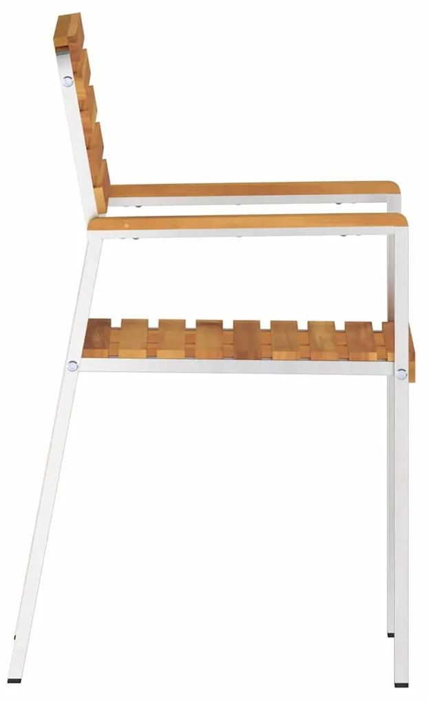 Cadeiras de Jardim Empilháveis vidaXL 8 pcs 54.5x56x89 cm Madeira Acác