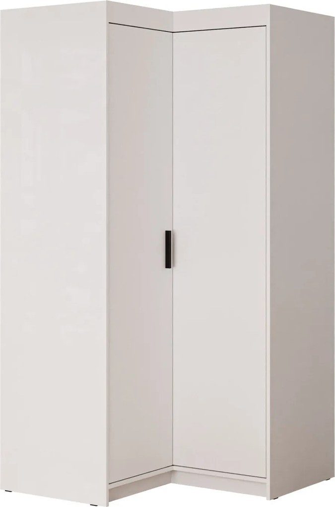 Roupeiro de canto Novduni 116, Branco, 191x98x98cm, 100 kg, Portas para roupeiro: Com dobradiças