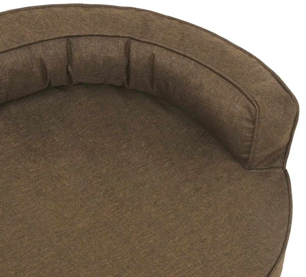 Cama para cães ergonómica 75x53 cm aspeto linho castanho