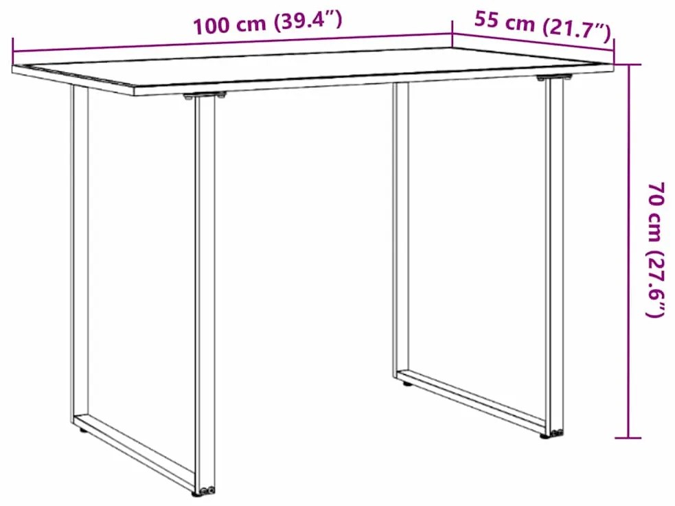 Mesa de Jardim Castanha 100x55x70 cm DPC e Aço