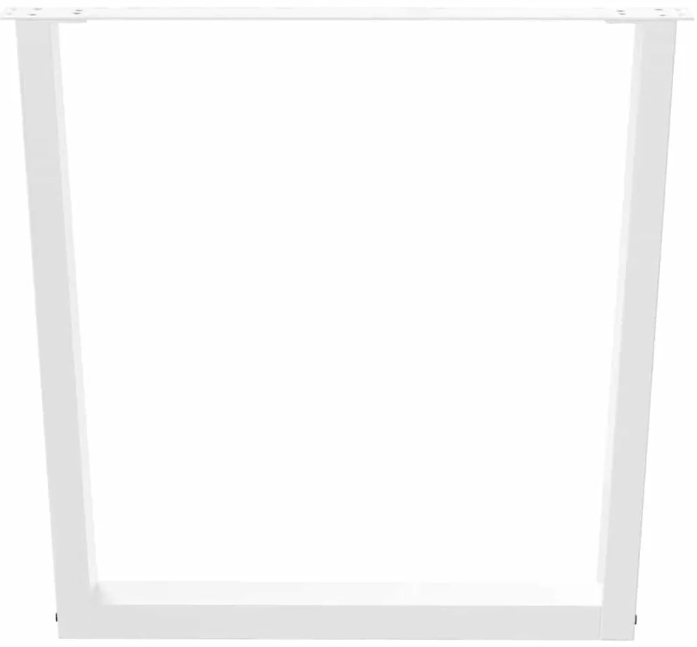 Mesa de jantar pernas 2pcs forma de V 90x(72-73,3)cm aço branco