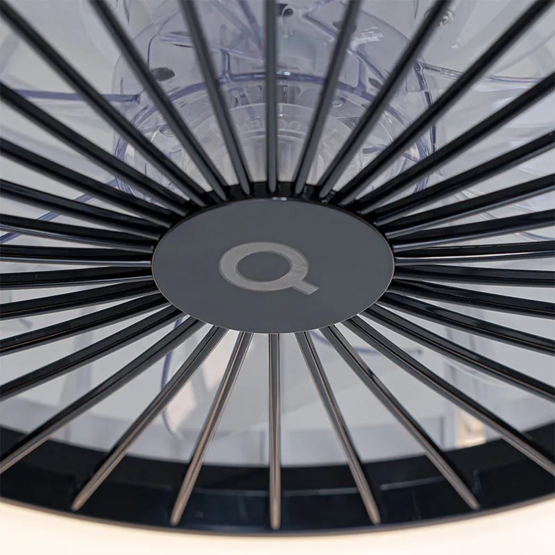 Ventilador de teto cinza com efeito de estrela 47cm incl. LED regulável com controle remoto - Emily