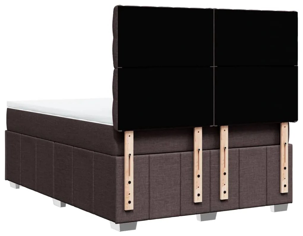 Cama com molas/colchão 140x190 cm tecido castanho-escuro