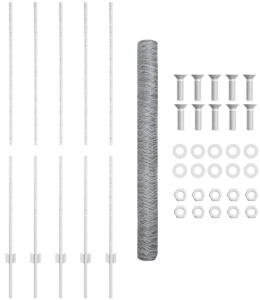 Postes de Cerca 10 pcs U-Channel 150 cm Aço Galvanizado