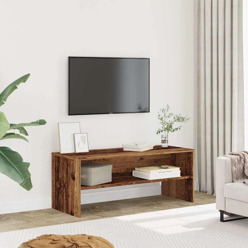 vidaXL Móvel de TV 100x40x40 cm derivados de madeira madeira velha