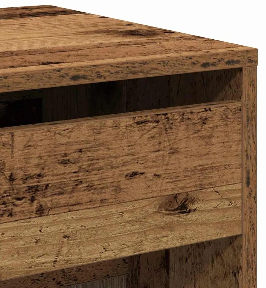 Mesa de Maquilhagem com Espelho Madeira Velha Madeira de Engenharia