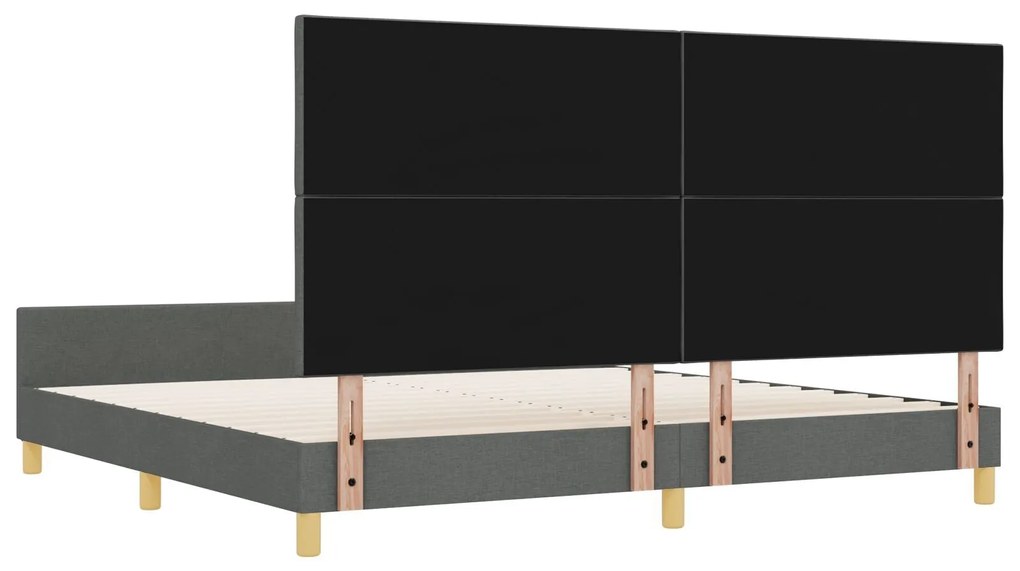 Cama vidaXL Cinza Escuro 200x200 cm Tecido