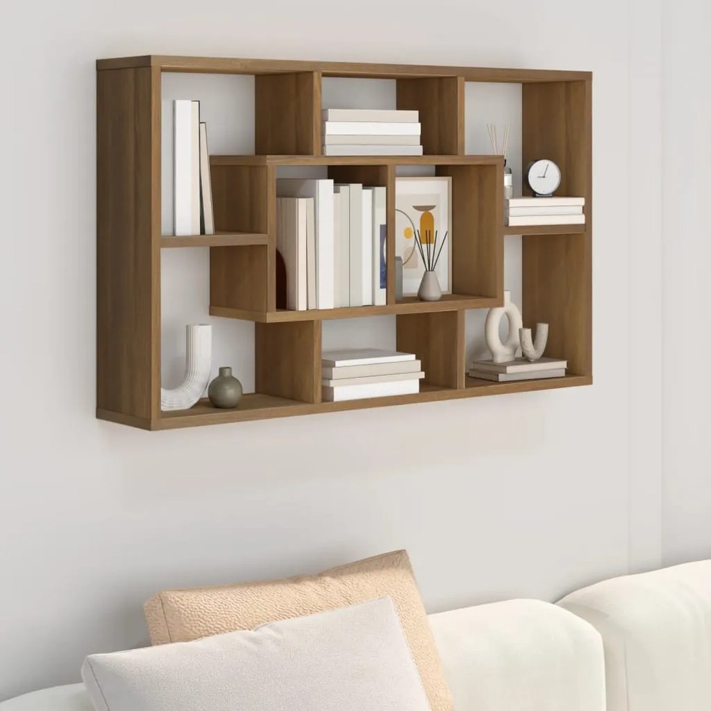 820462 vidaXL Prateleira parede 85x16x52,5cm madeira carvalho castanho
