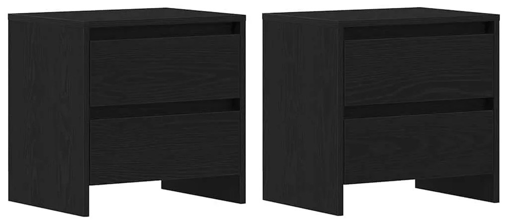 Cabeceira vidaXL 2 pcs Preto Carvalho 45x34x44,5 cm Madeira de engenha