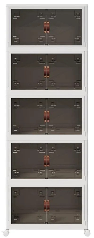 Caixa arrumação empilhável com rodas 5 níveis 75 L 64x40x179 cm
