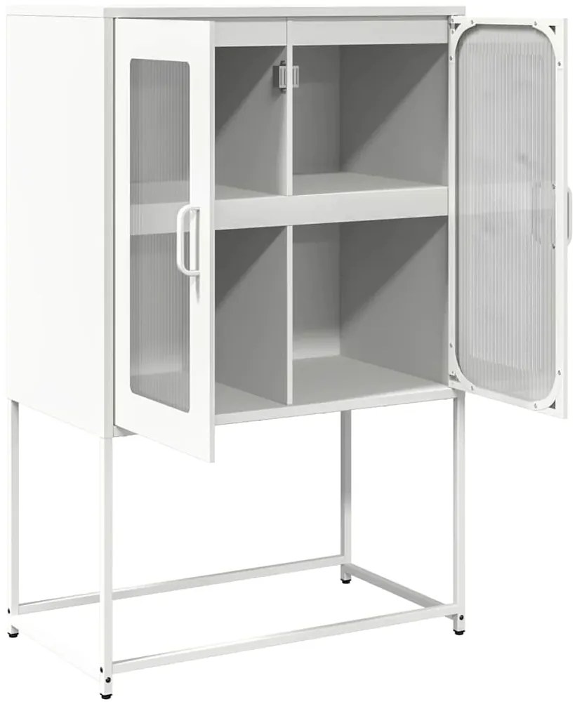 Aparador alto 68x39x107 cm aço branco