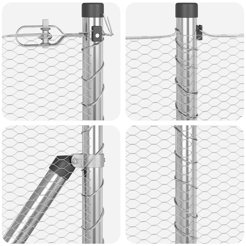 Cerca Hexagonal vidaXL 0,6x100 m de Aço Galvanizado, Postes de Cerca v