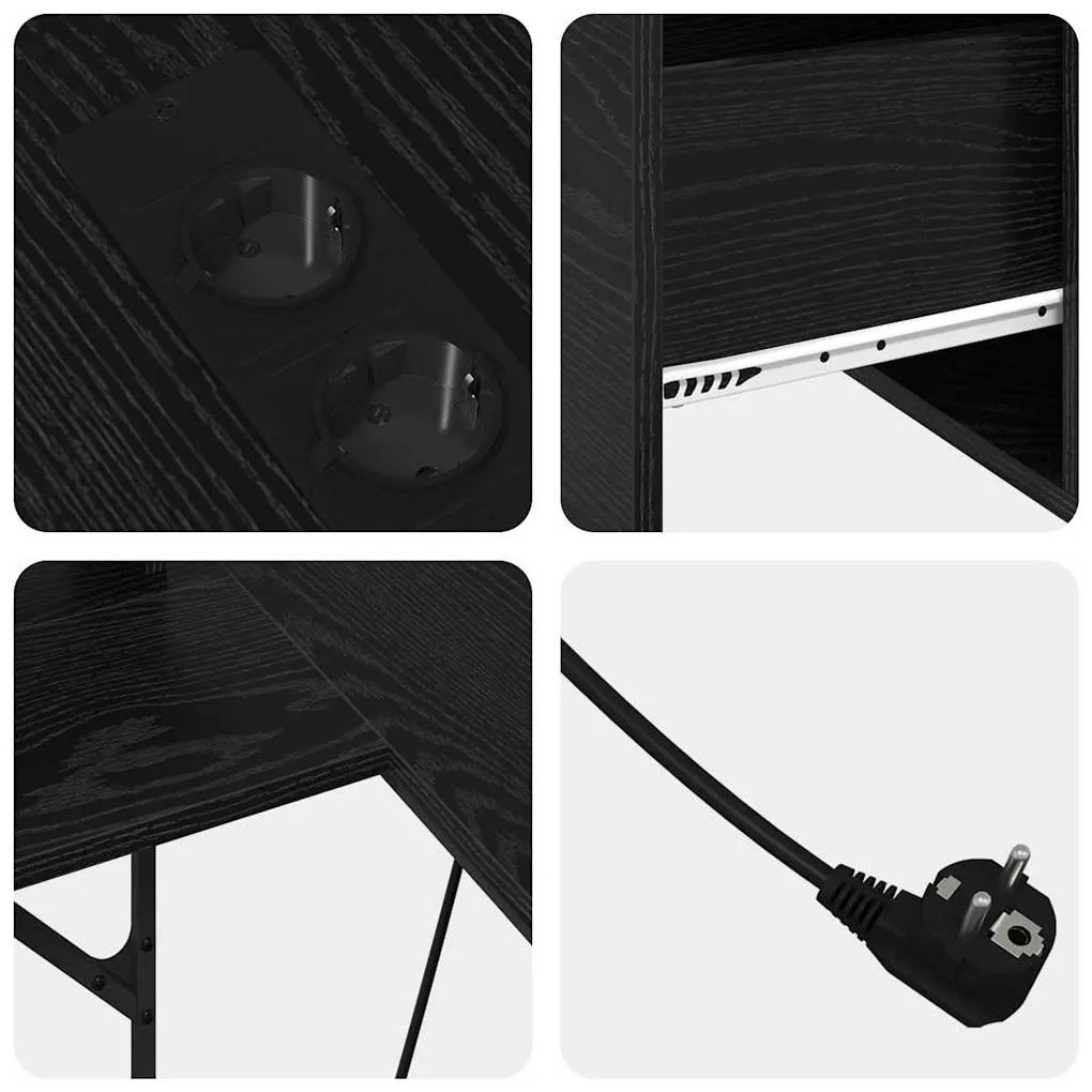 Mesa Carvalho Preto 182 x 101 x 87.5 cm Madeira processada