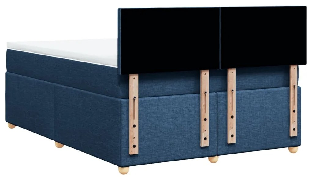 Cama com molas/colchão 140x200 cm tecido azul