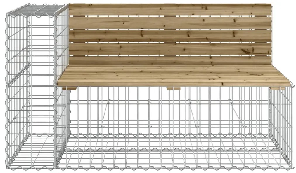 Banco de jardim c/ design gabião 122x71x65,5cm pinho impregnado