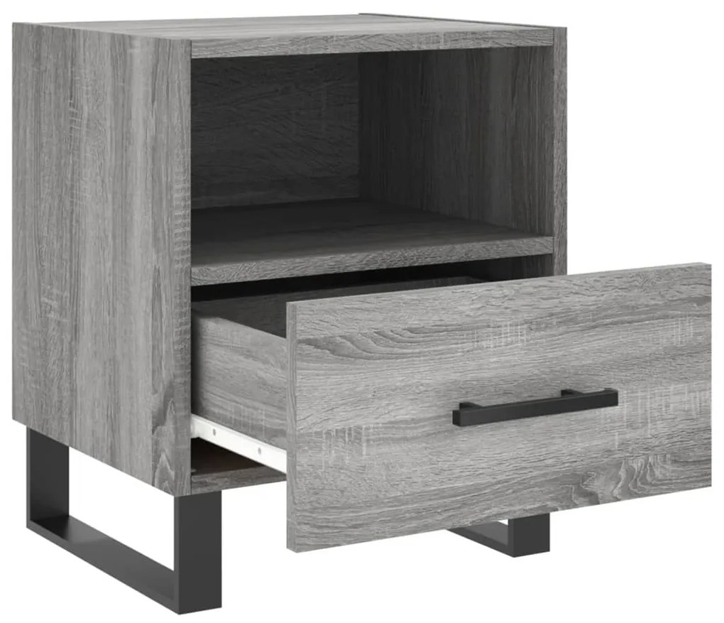 Mesas de cabeceira 2 pcs derivados de madeira sonoma cinza