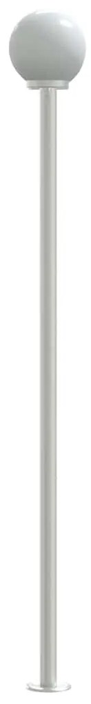 Candeeiro de chão para exterior 3 pcs 215 cm aço inox. prateado