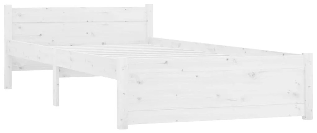 Estrutura de cama 90x200 cm madeira maciça branco