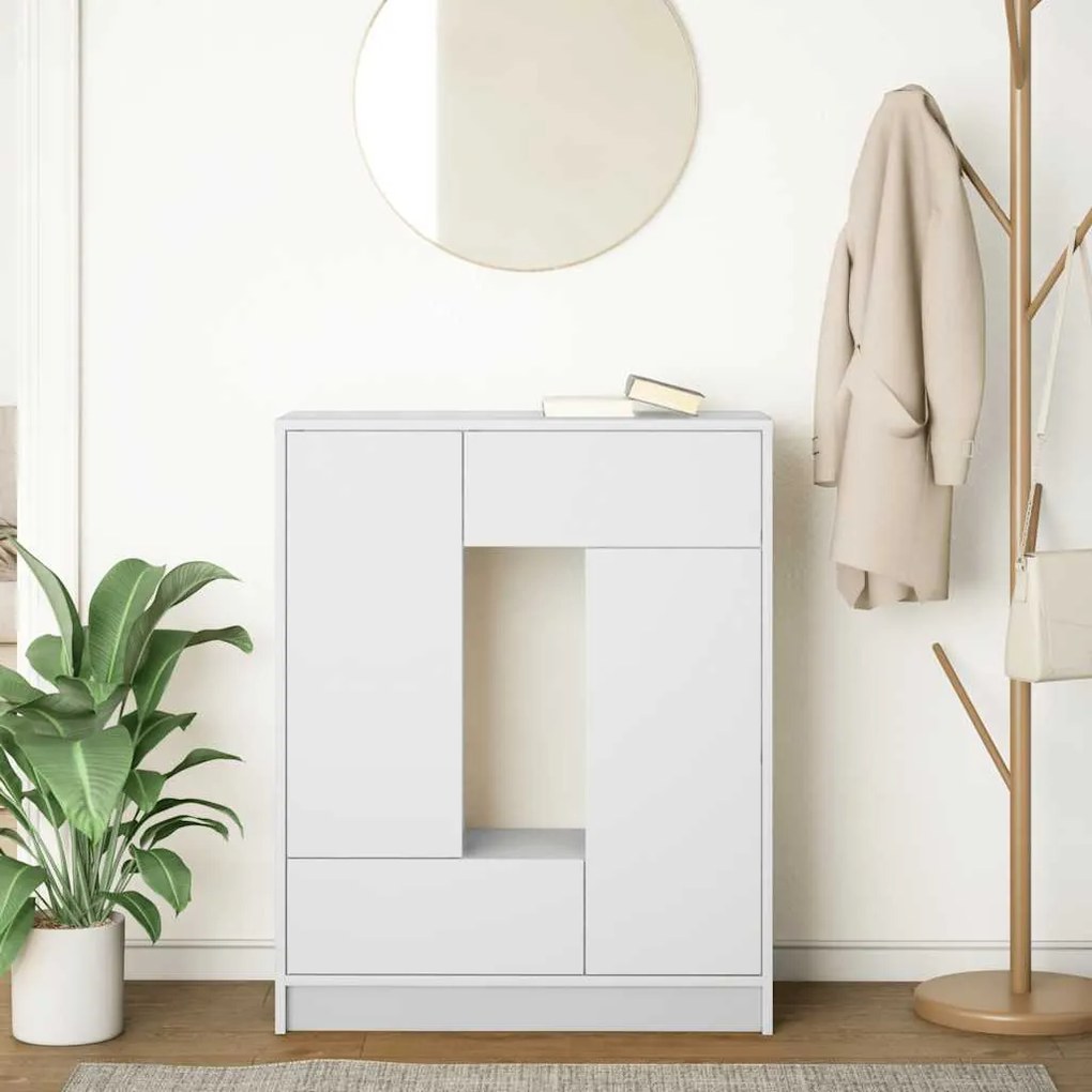 Aparador c/ gavetas e portas 73x31x90 cm branco