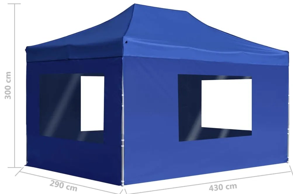 Tenda dobrável profissional com paredes alumínio 4,5x3m azul