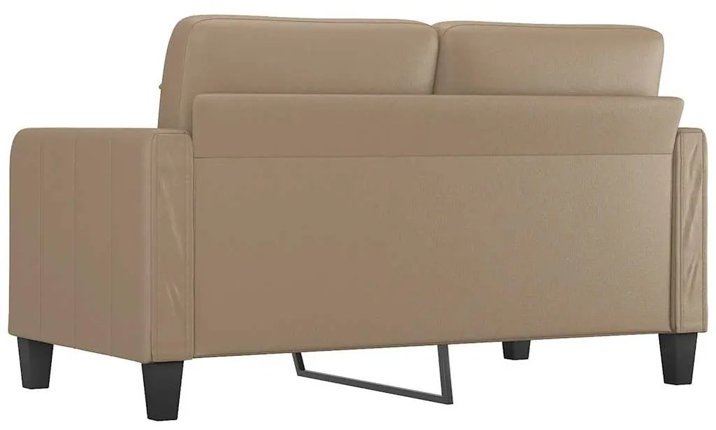 Sofá de 2 lugares 140 cm couro artificial cor cappuccino