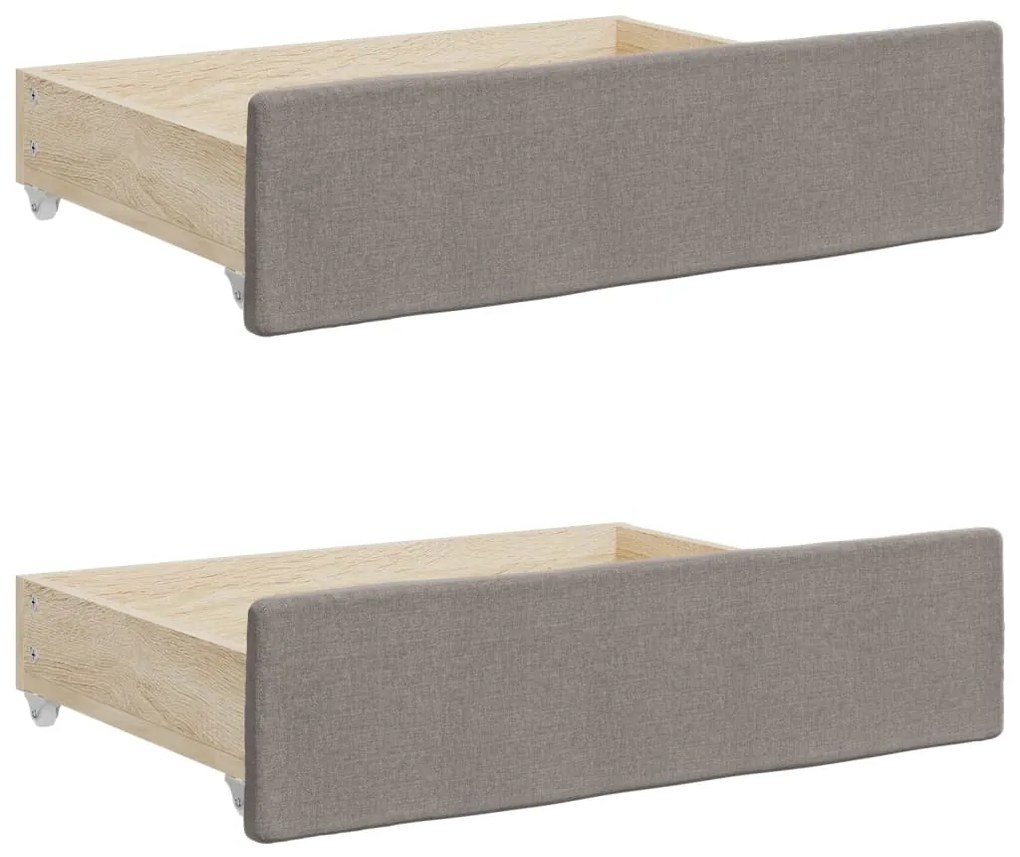 Sofá-cama c/ gavetão/gavetas 100x200cm tecido cinza-acastanhado