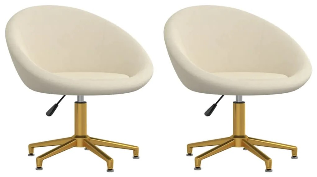 vidaXL Cadeiras de jantar 2 pcs veludo cor creme