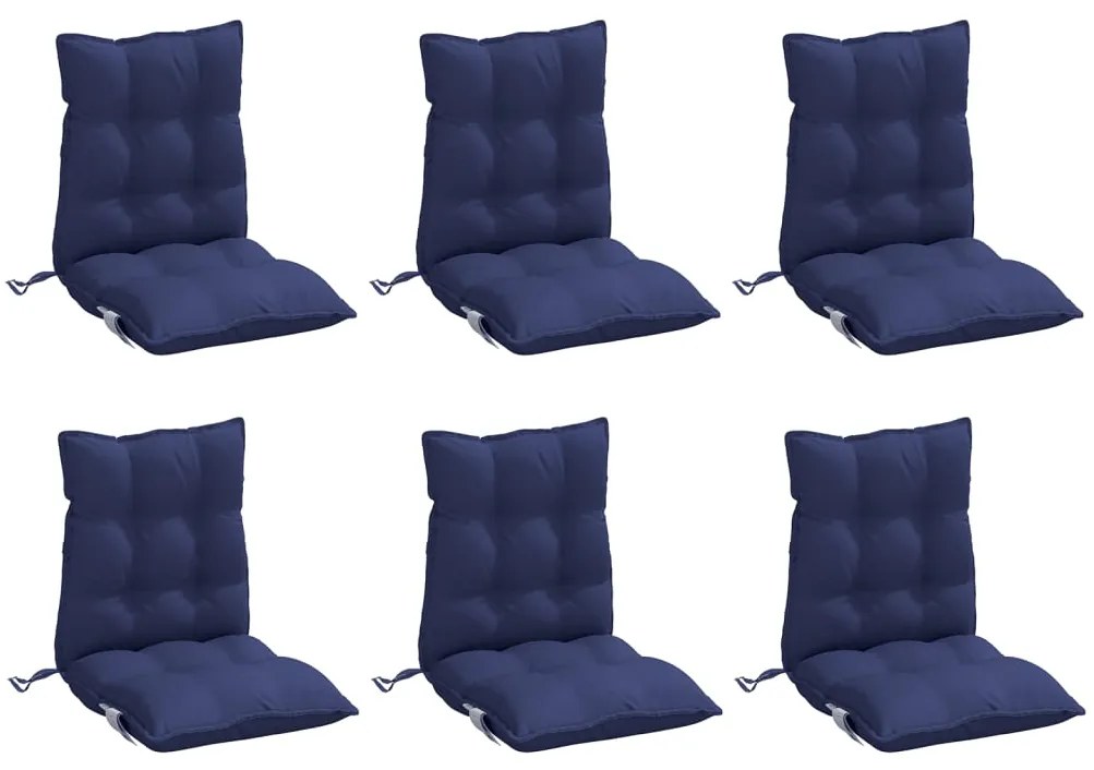 Almofadões cadeira encosto baixo 6 pcs oxford azul-marinho