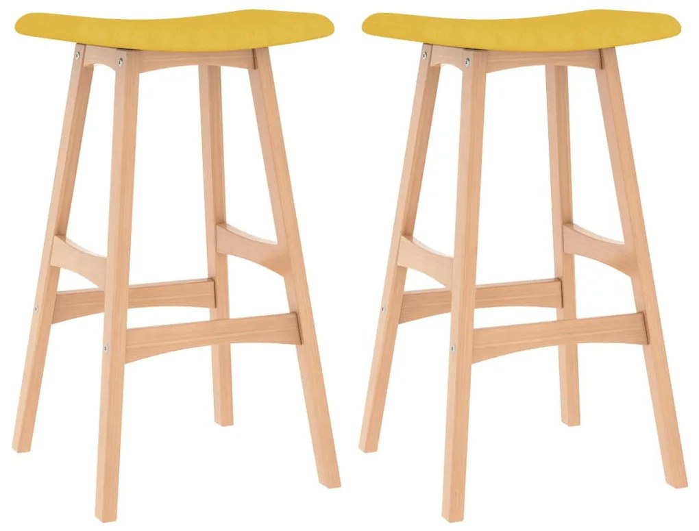 vidaXL Bancos de bar 2 pcs tecido amarelo mostarda